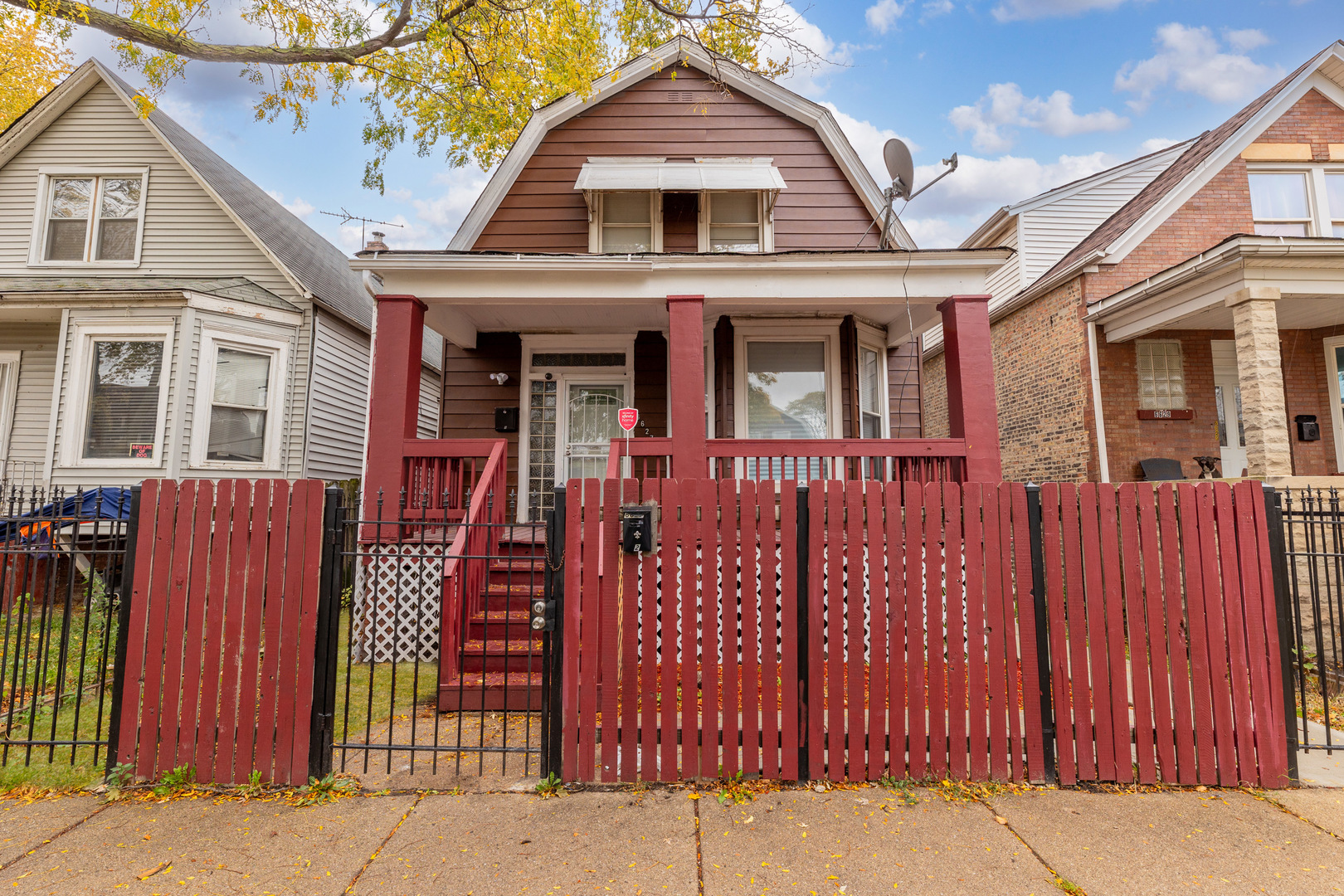 a front view of a house