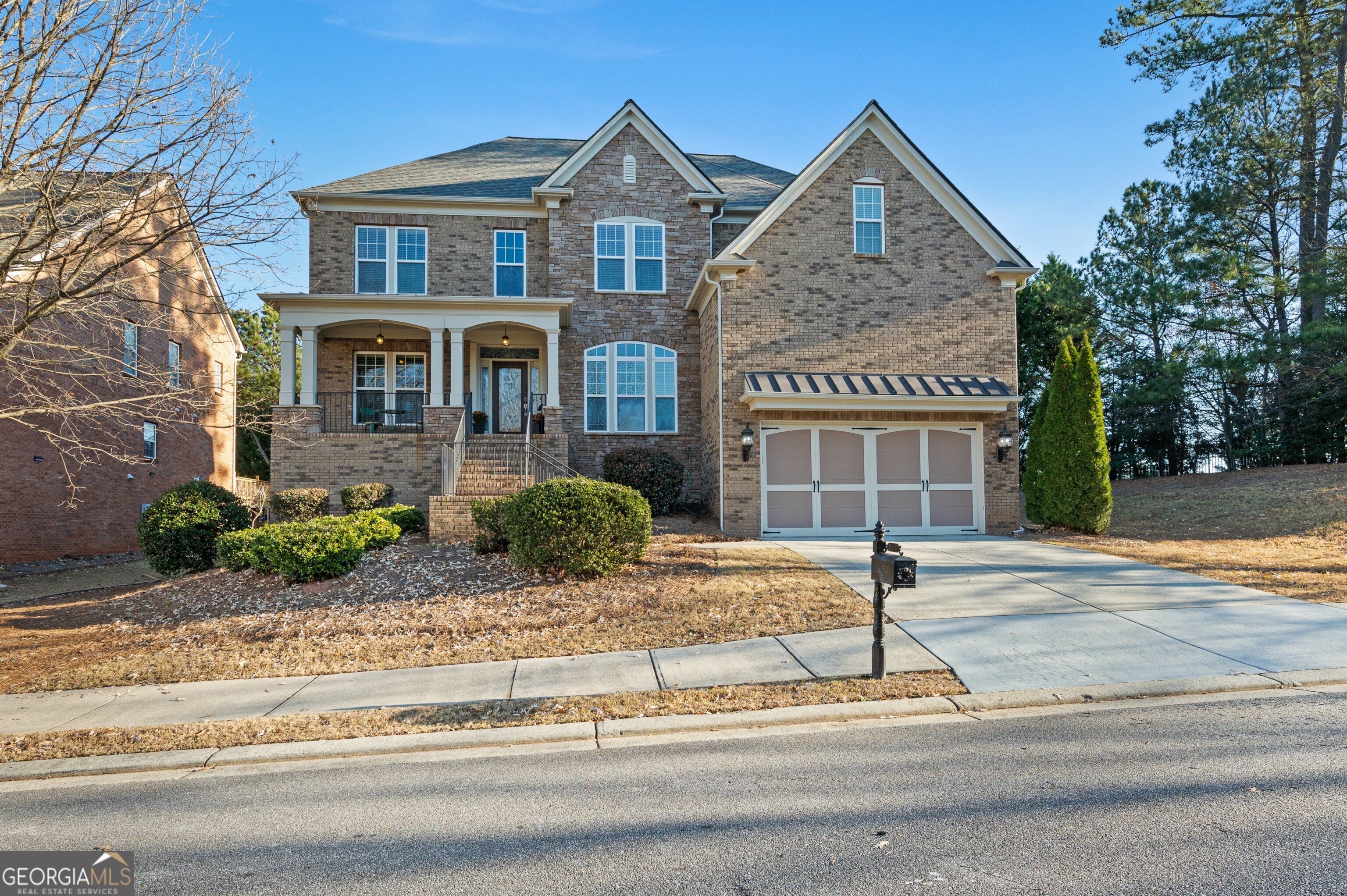 a front view of a house