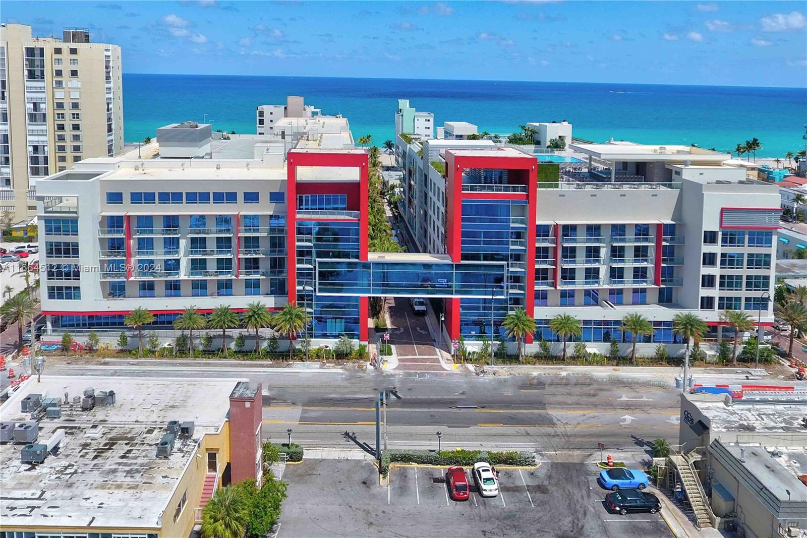 a front view of building with outdoor space