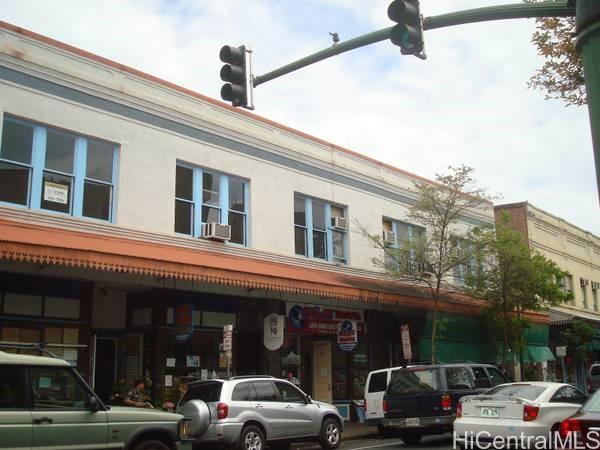 a view of a building with street view