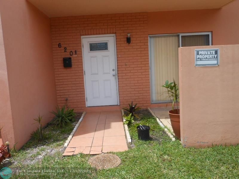 a view of front door of house