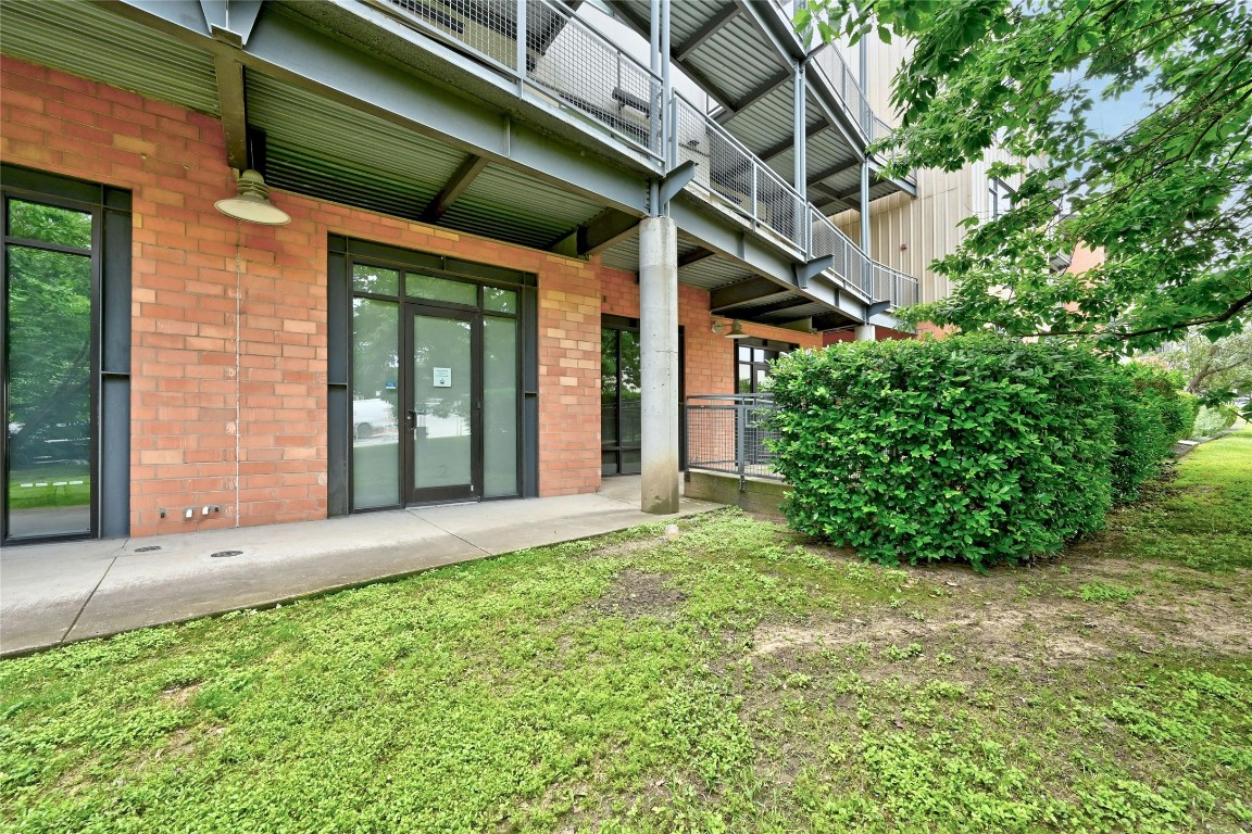 a view of a backyard with plants