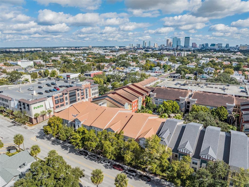 an aerial view of multiple house