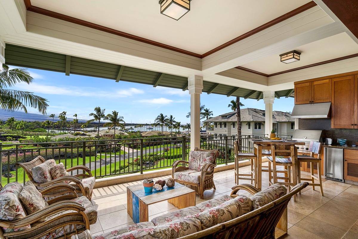 a outdoor living space with patio furniture and a potted plant