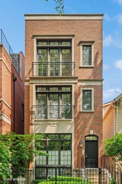 front view of a brick house