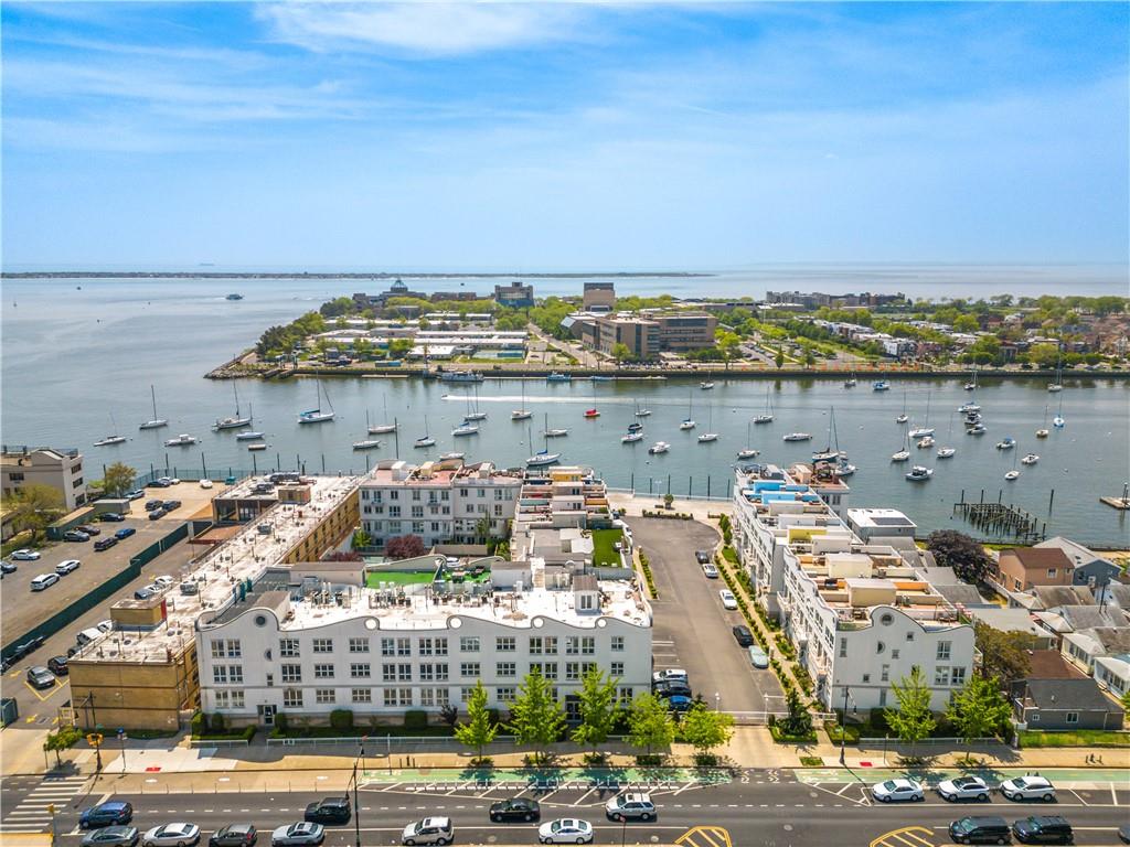 a view of city with ocean