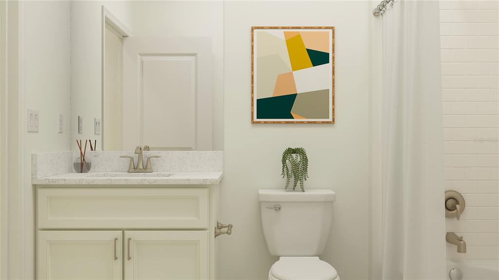 a bathroom with a sink vanity mirror and toilet