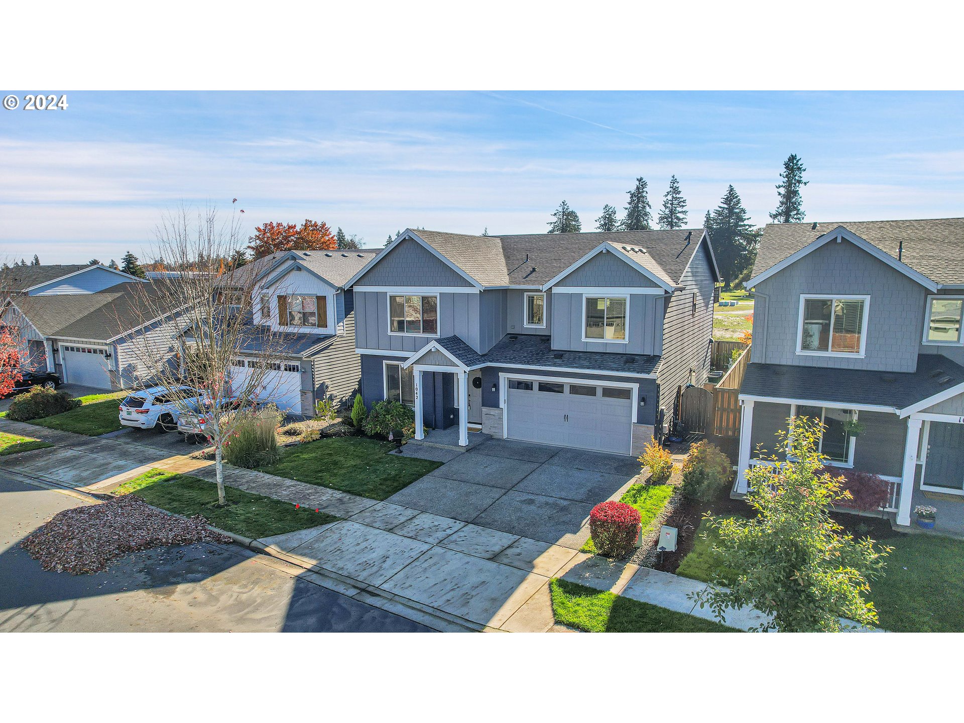 a house view with a garden space