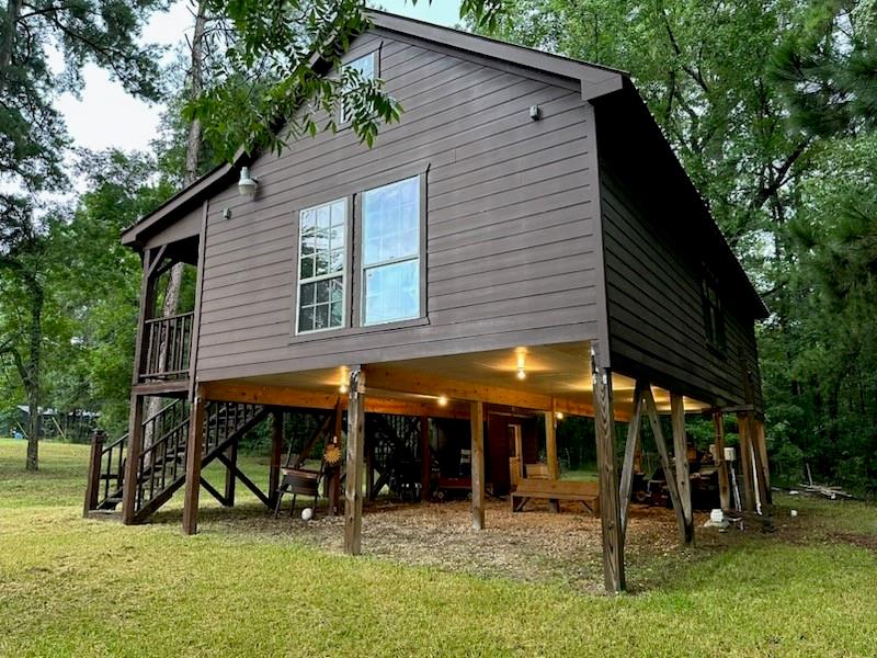 a view of a chairs and a garage