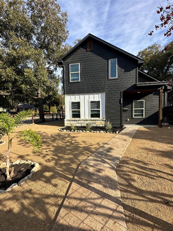 a house view with a outdoor space