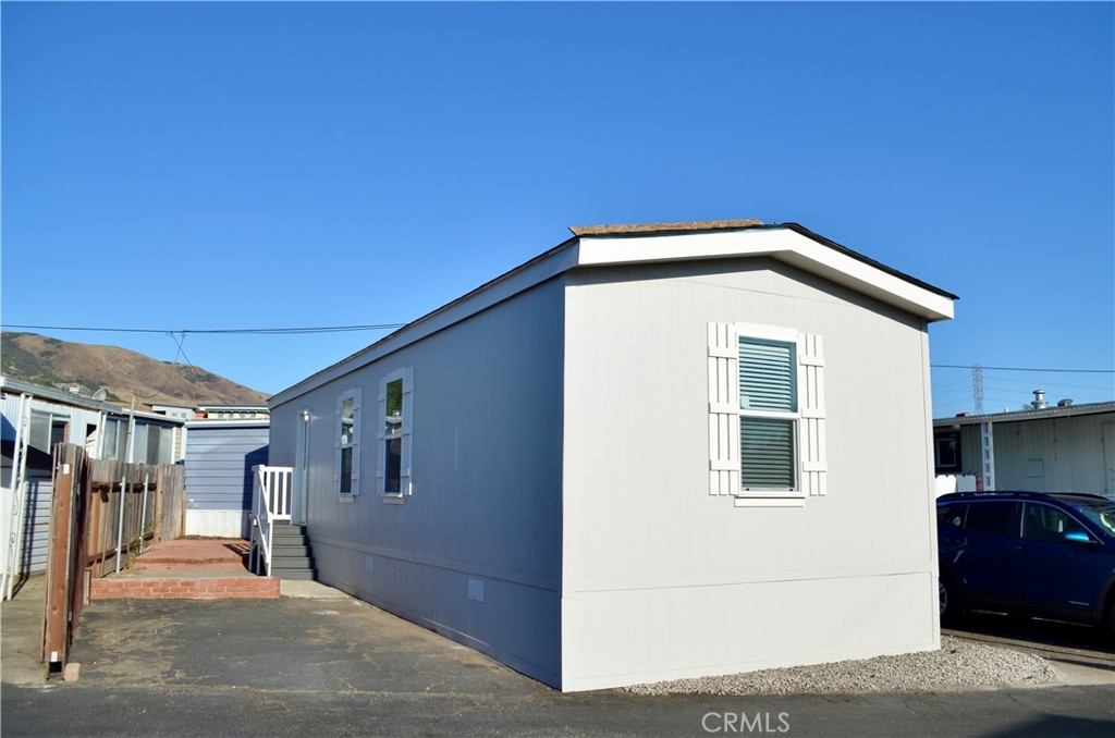 a front view of a house with windows