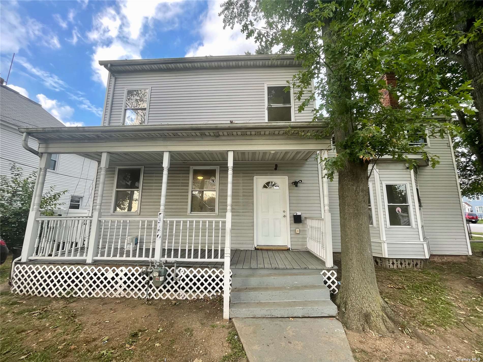 a front view of a house