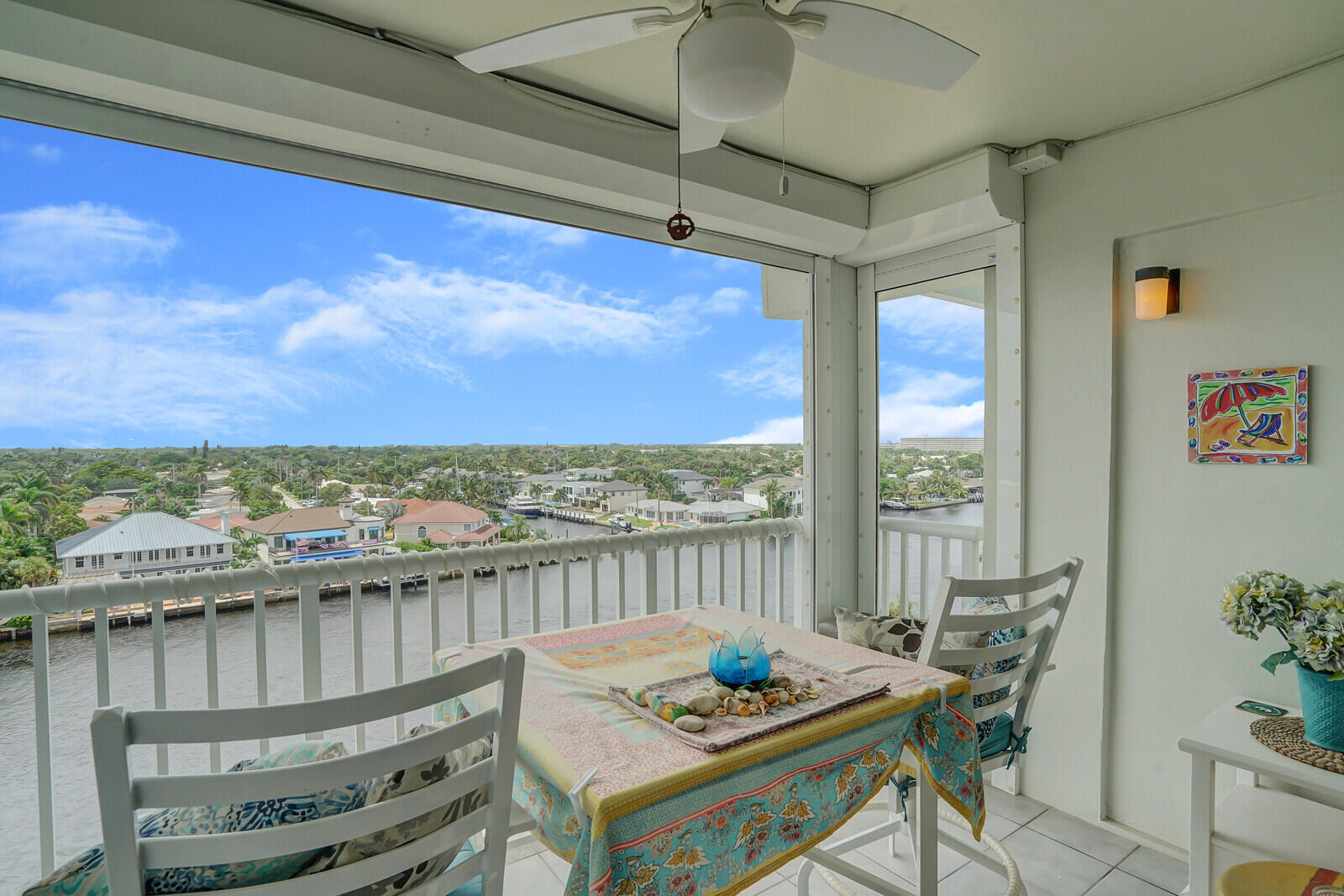 a view of a terrace with furniture