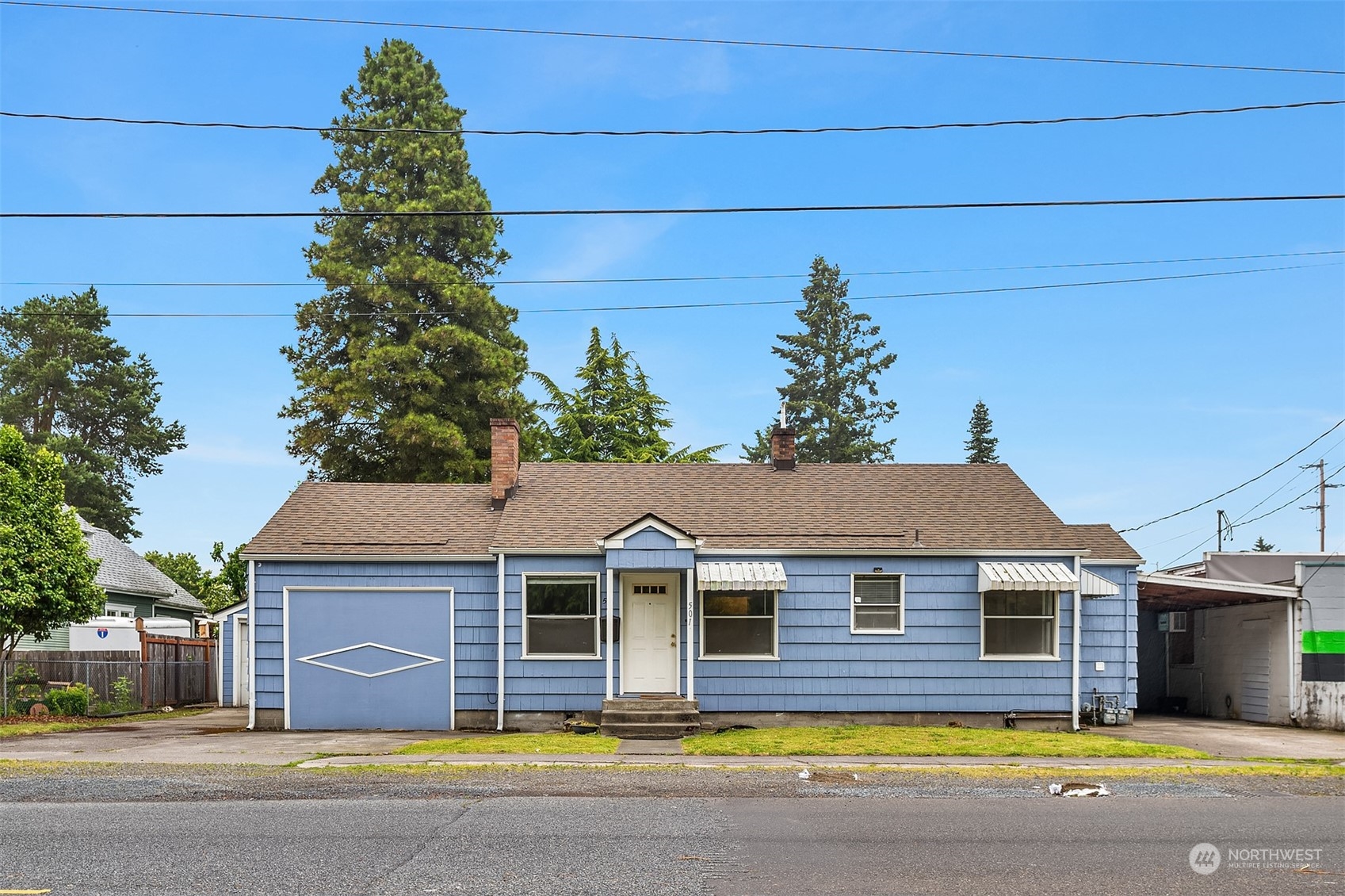 a front view of a house