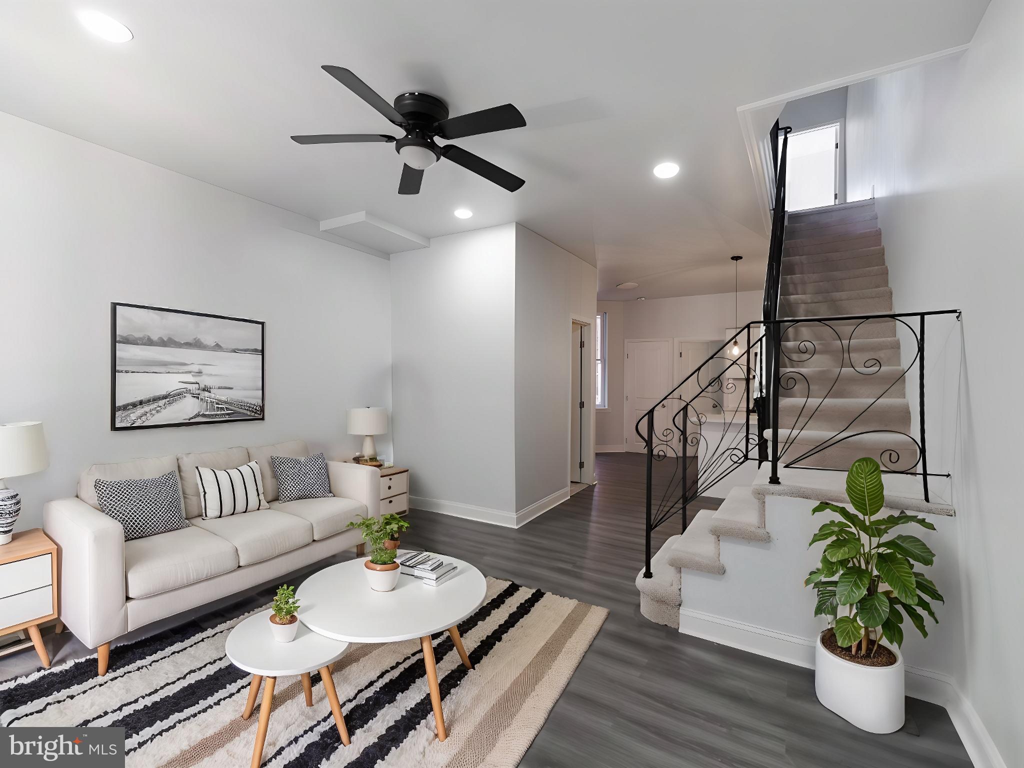 a living room with furniture