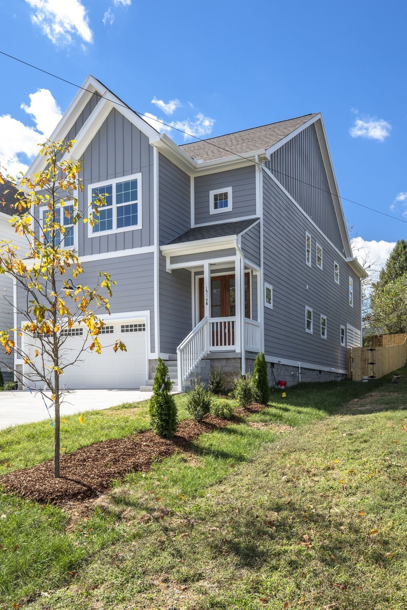 a house view with a garden space