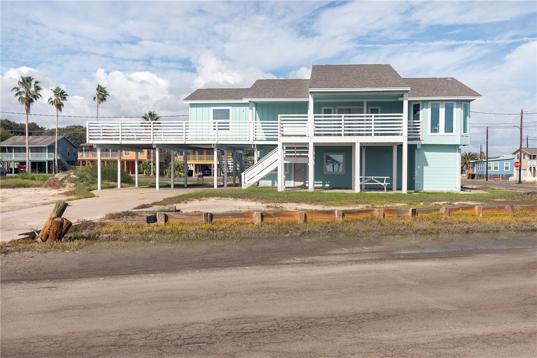 a view of a building with a garden