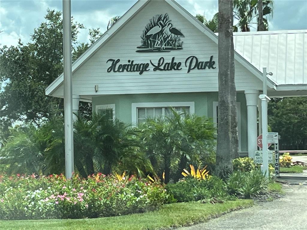 a view of a sign on a small park