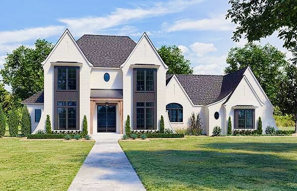 a view of a yard in front view of a house