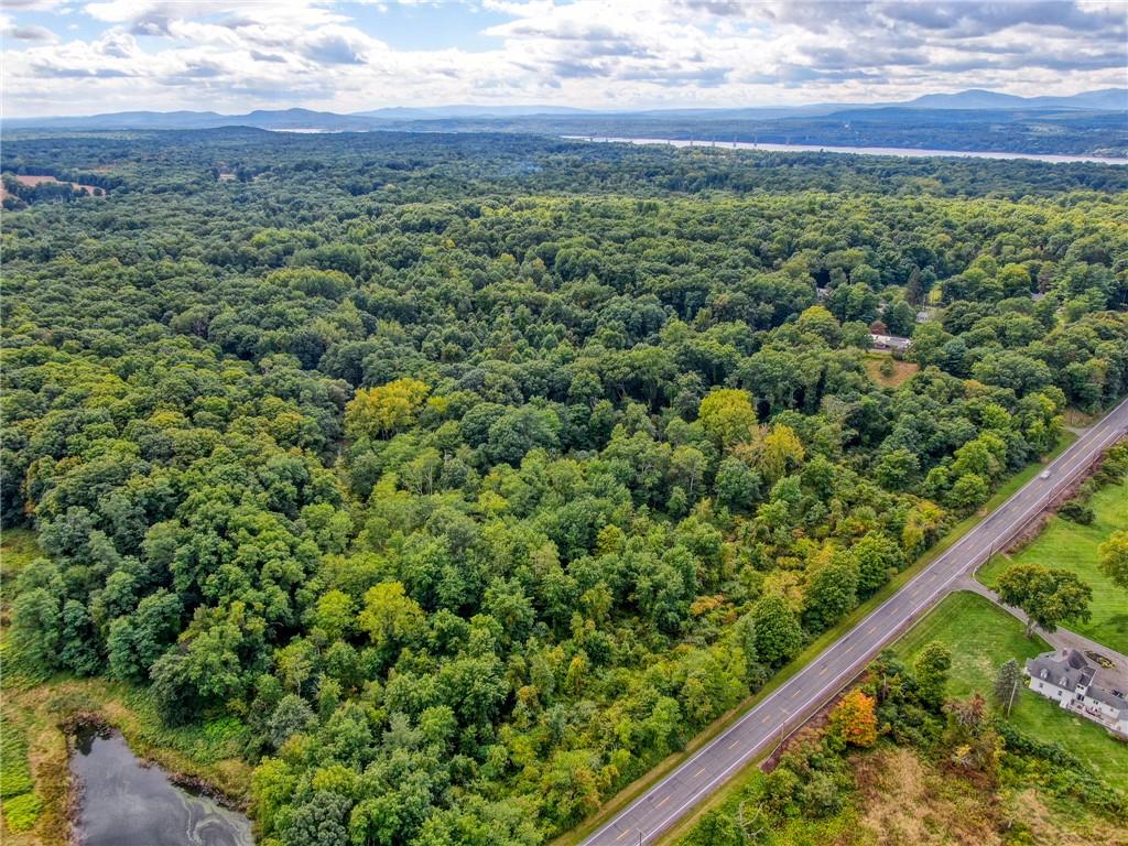 Bird's eye view with a mountain view