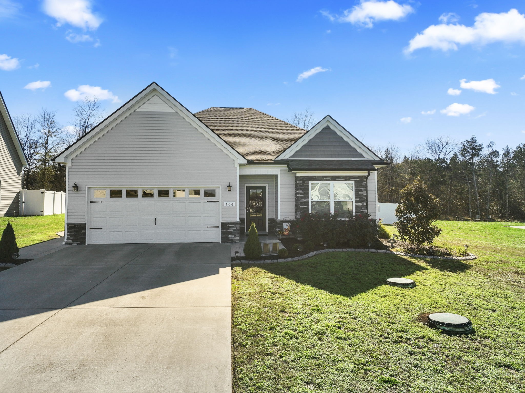 Welcome to 706 Crooked Creek, a meticulously maintained one-level home in Creeksbend!