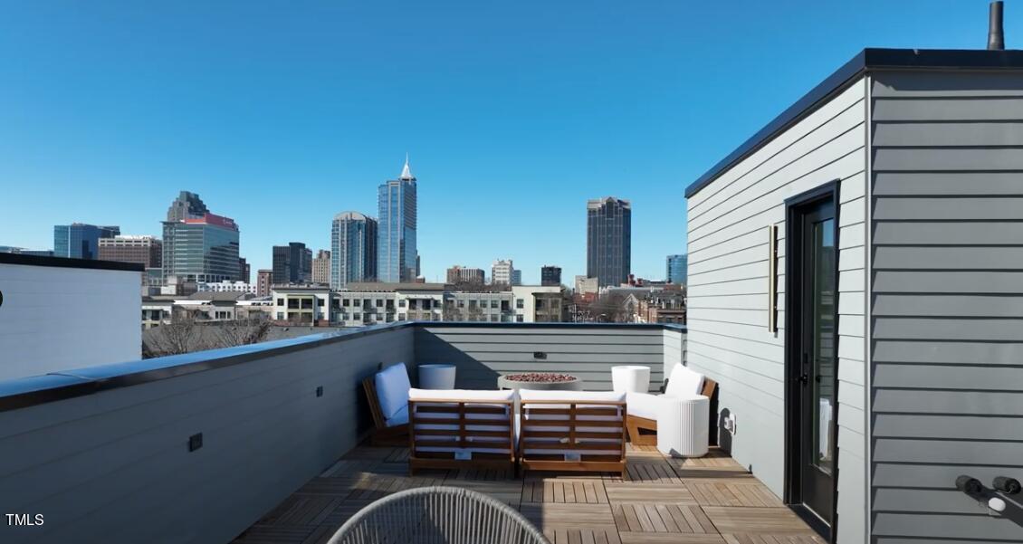 a view of city from balcony