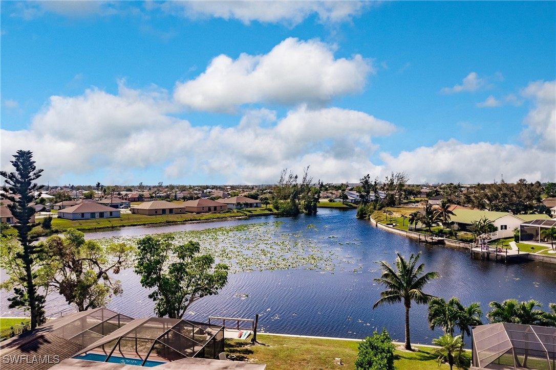 a view of a lake with houses