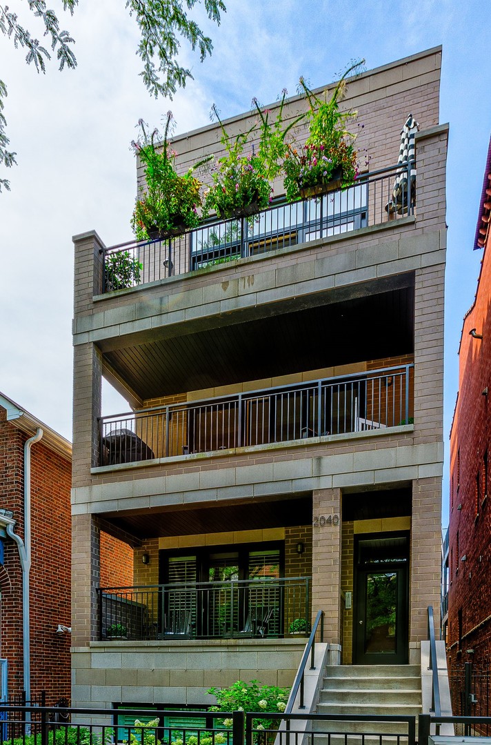 a view of a house with a balcony