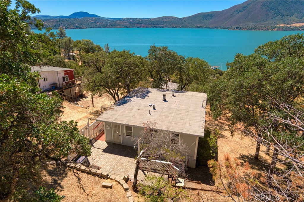 a view of a house with a lake view