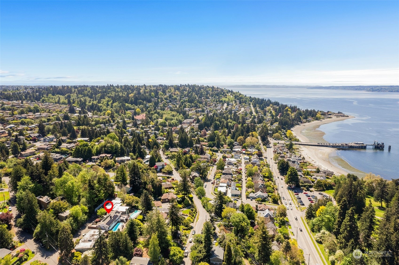 an aerial view of multiple house