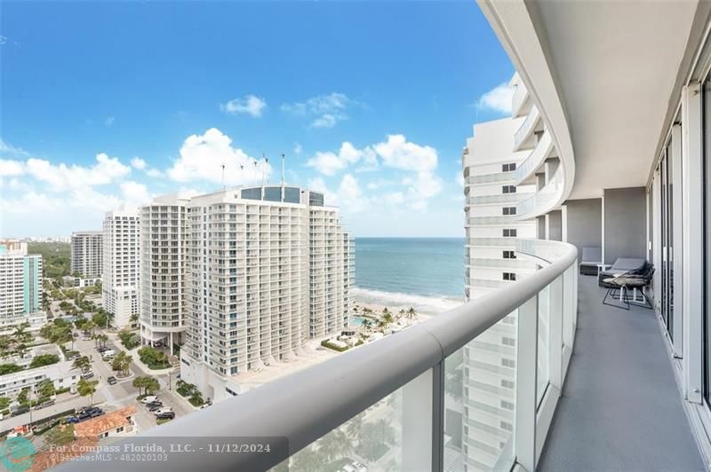 a view of balcony with city view