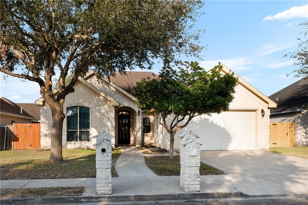 View of front of home with a garage