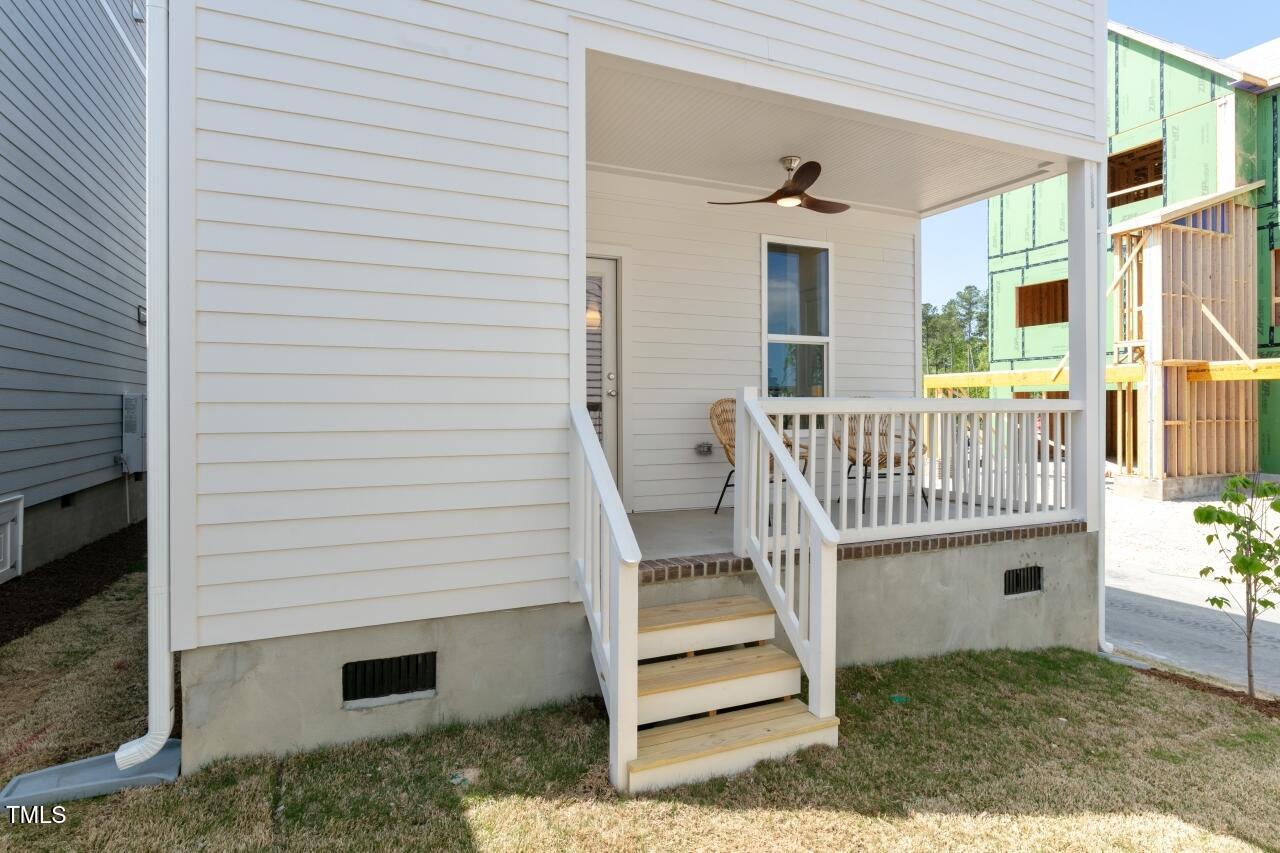 a view of stairs and yard