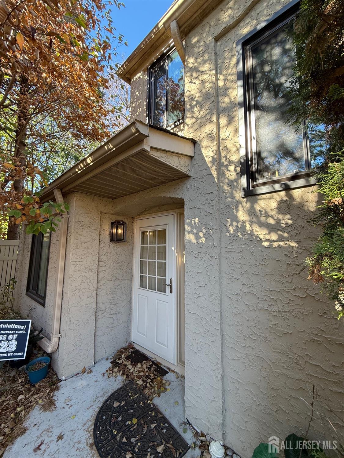 a front view of a house