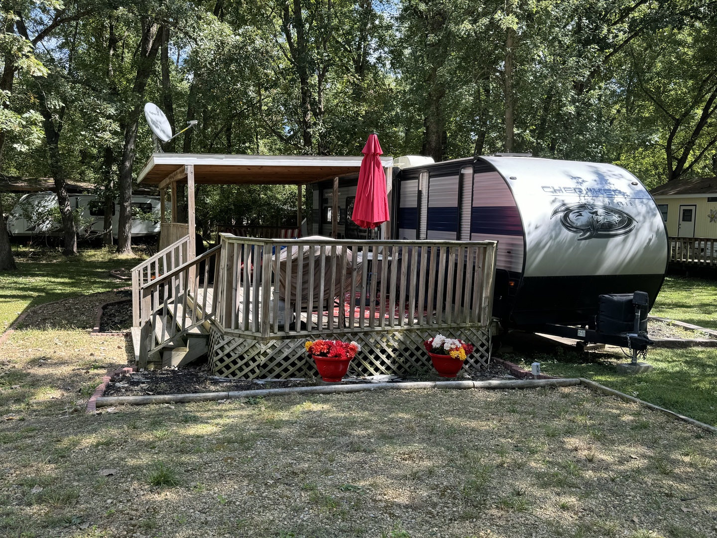 a view of outdoor space and deck