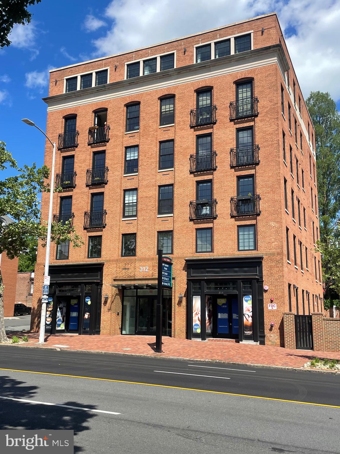 a front view of a building