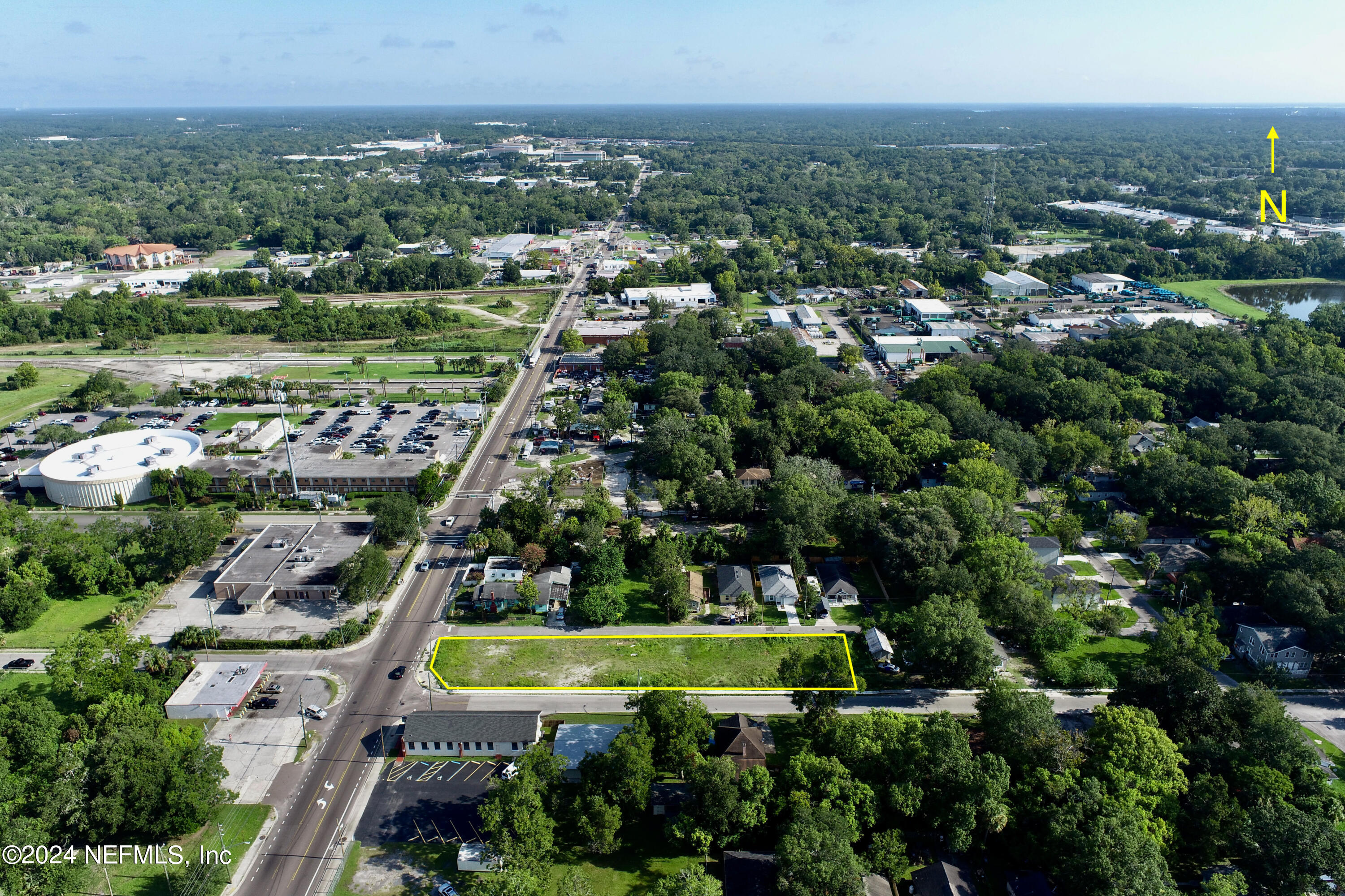 an aerial view of multiple house