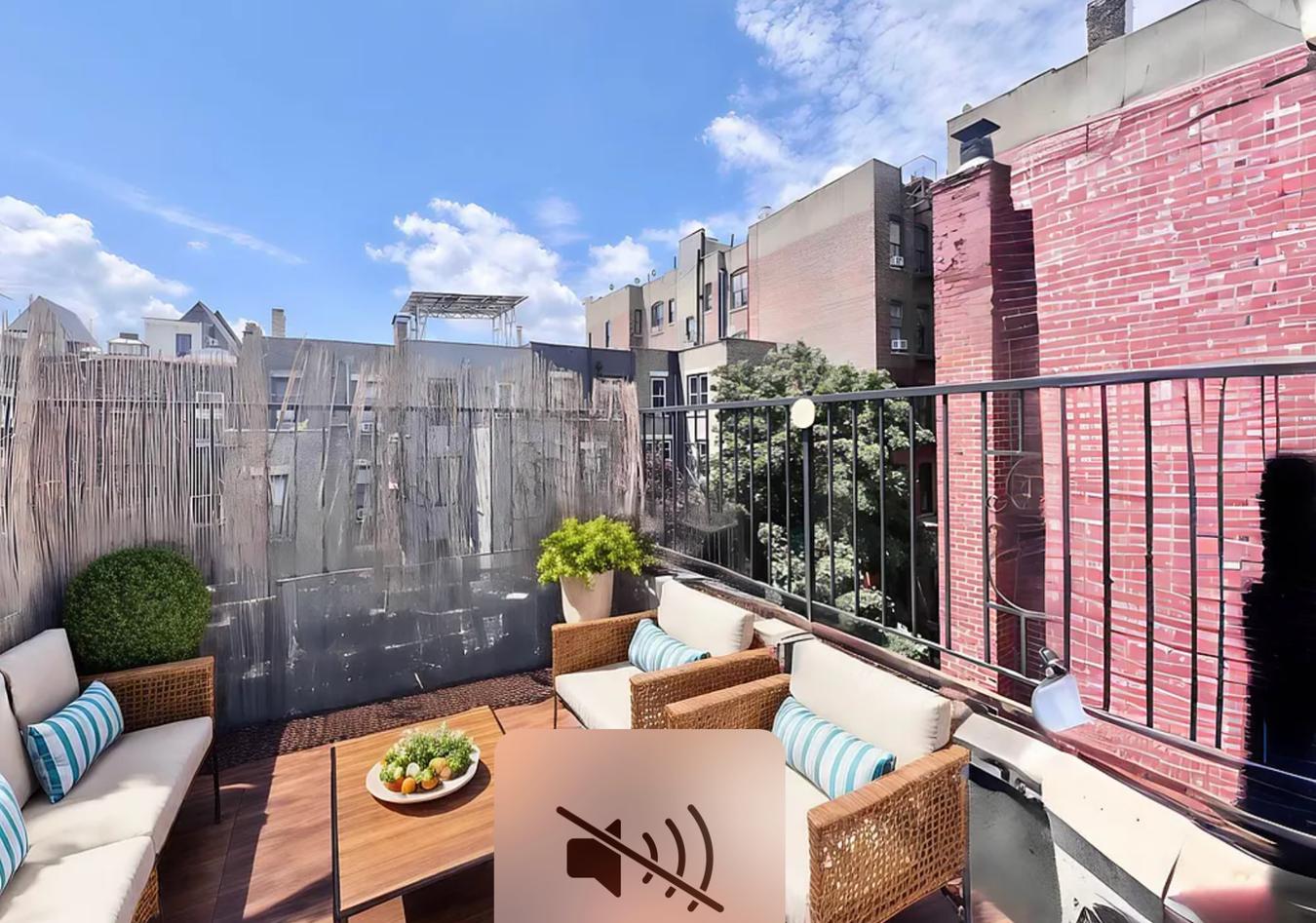 a view of a terrace with furniture