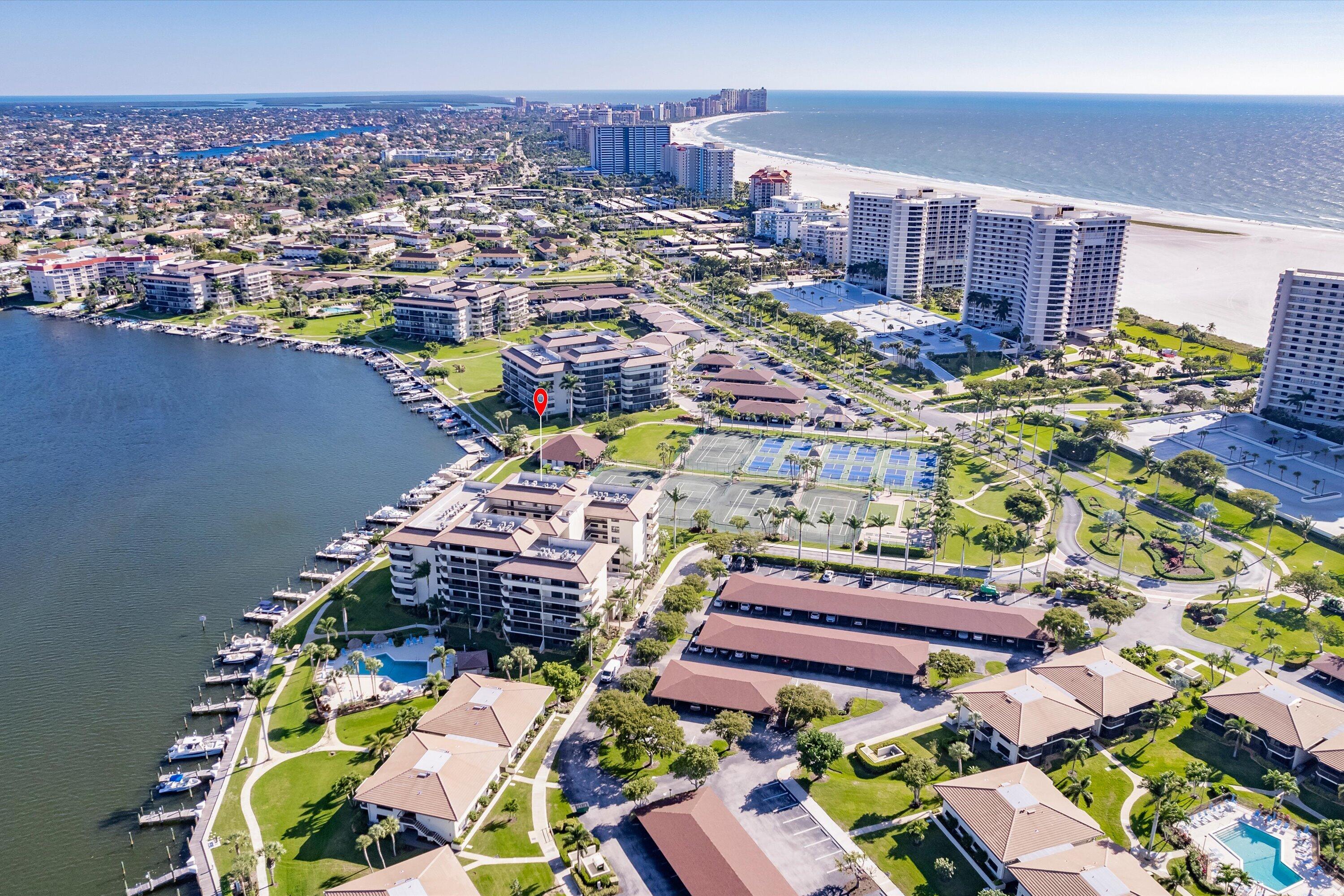 an aerial view of a city