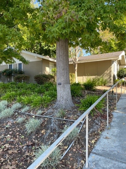 a view of house with a yard