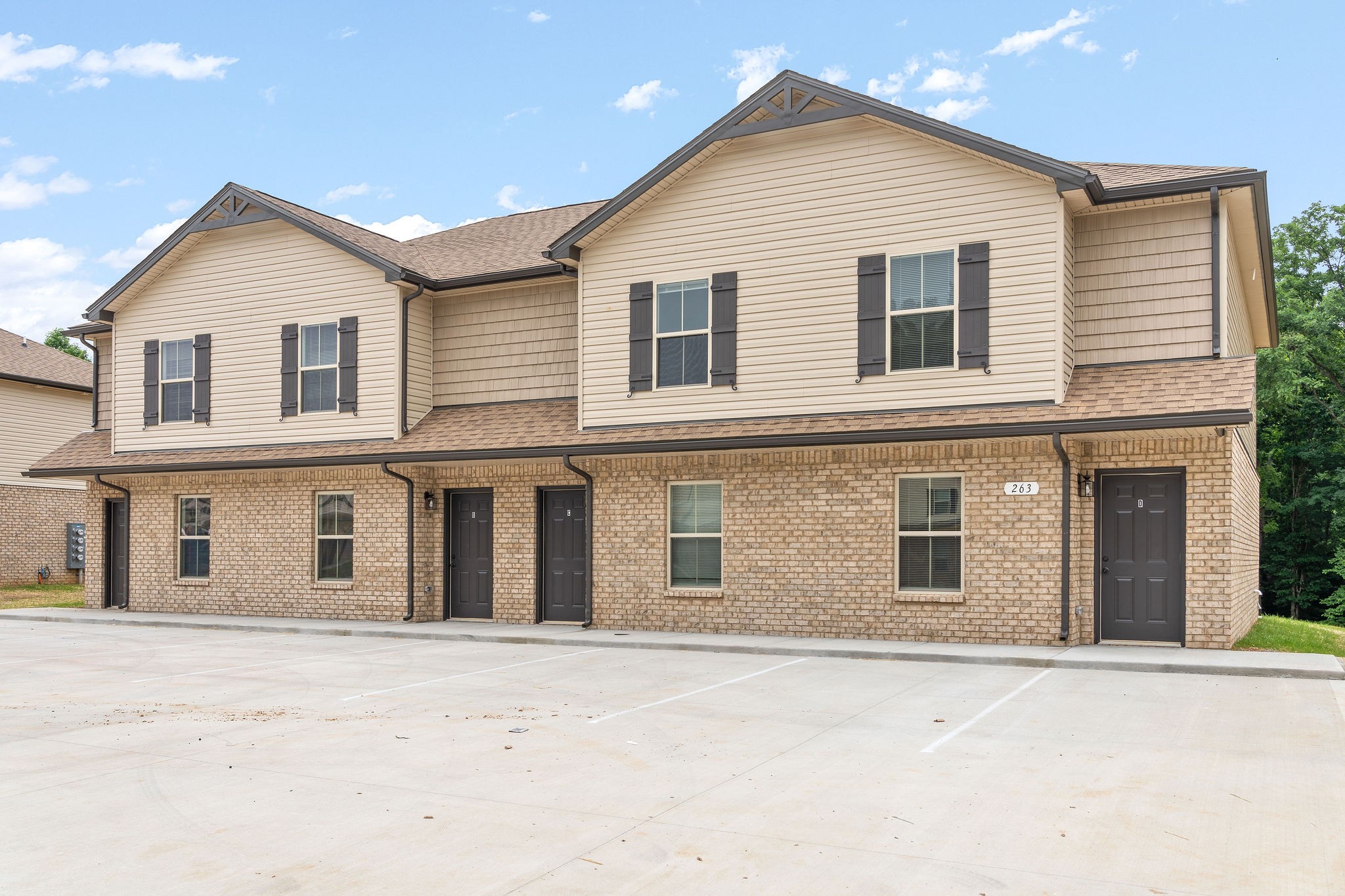 a front view of a house