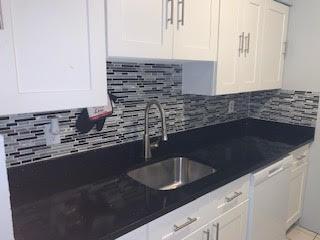 Kitchen with white cabinets and sink