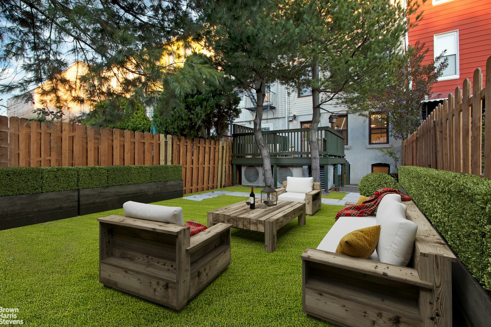 a outdoor space with patio furniture