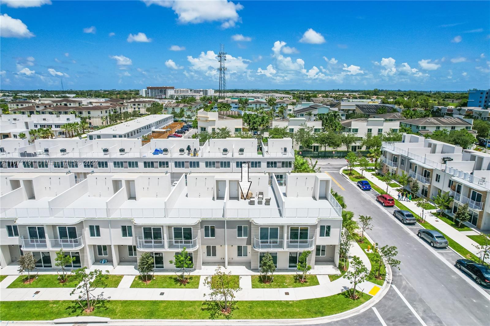 a large building with a big yard