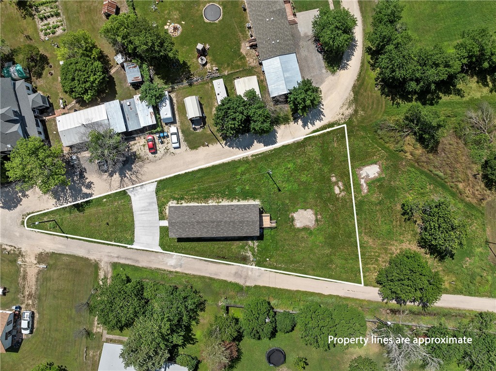 an aerial view of a house