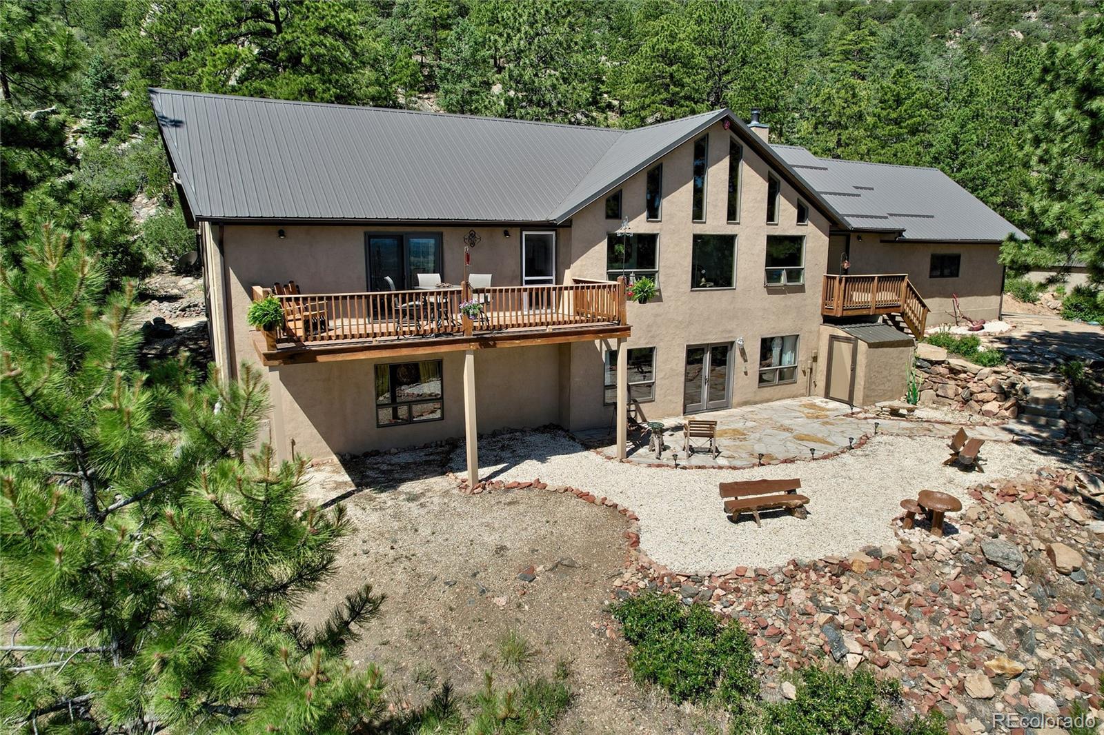 a view of a house with roof deck