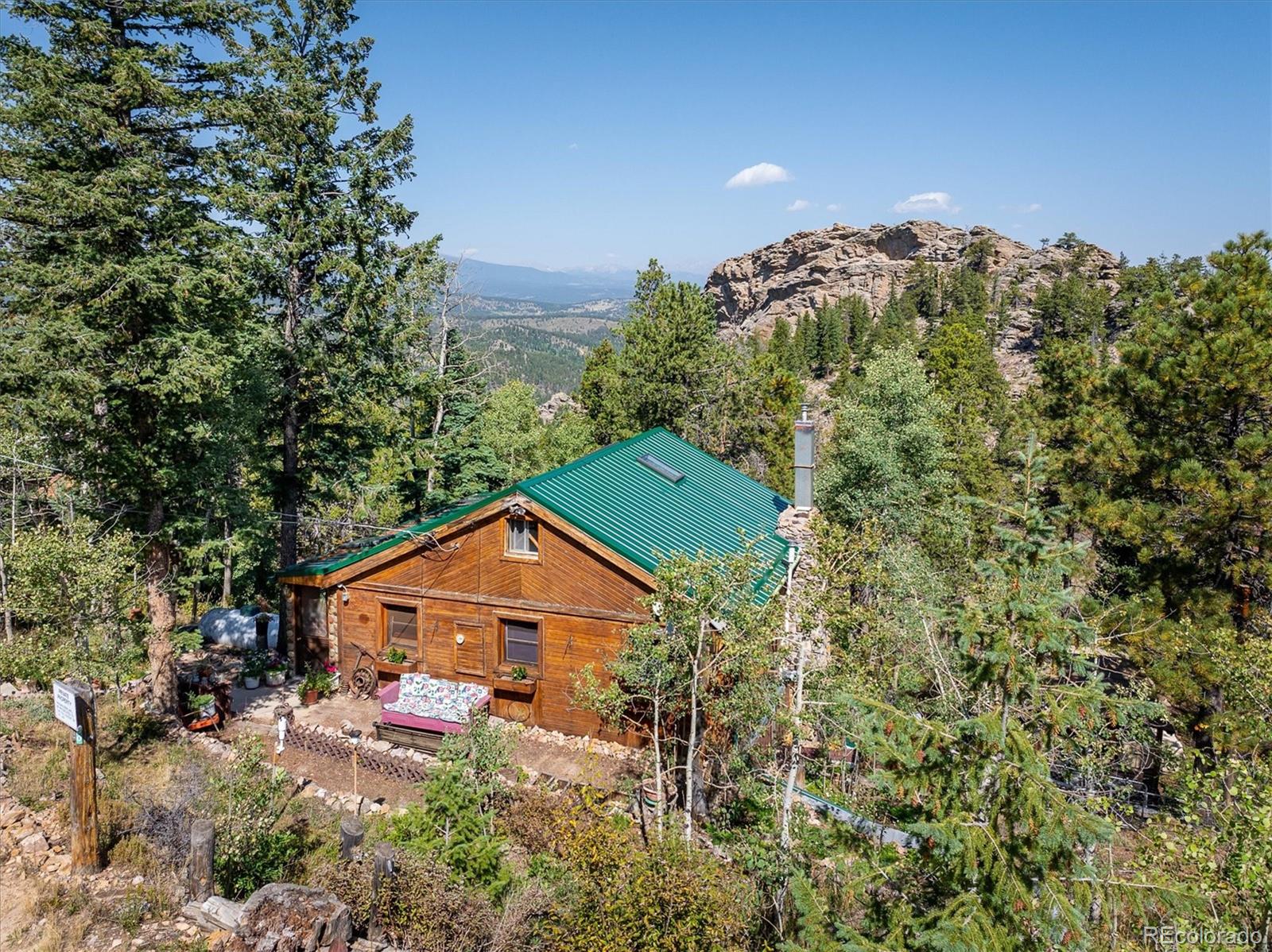 an aerial view of a house