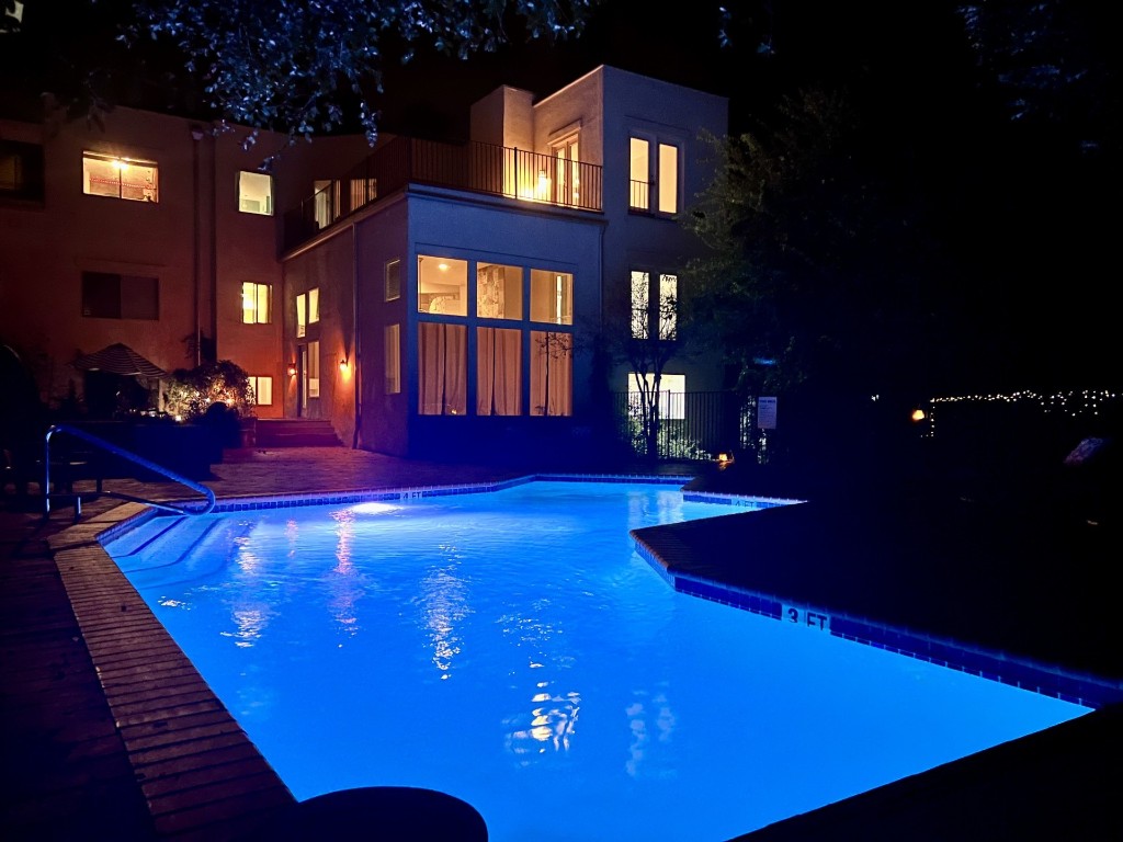 a view of an outdoor space and deck in the house