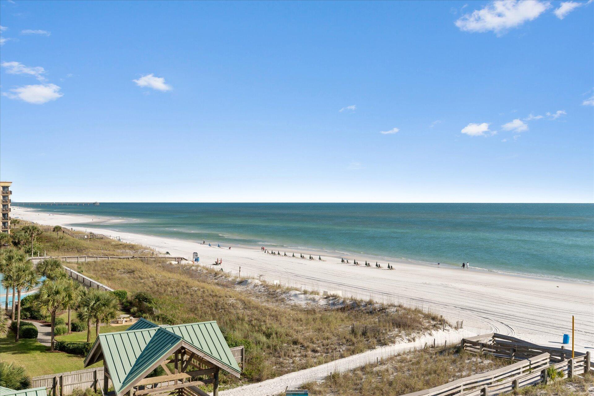 a view of an ocean and beach