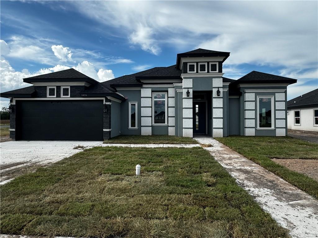 View of front of home with a front yard